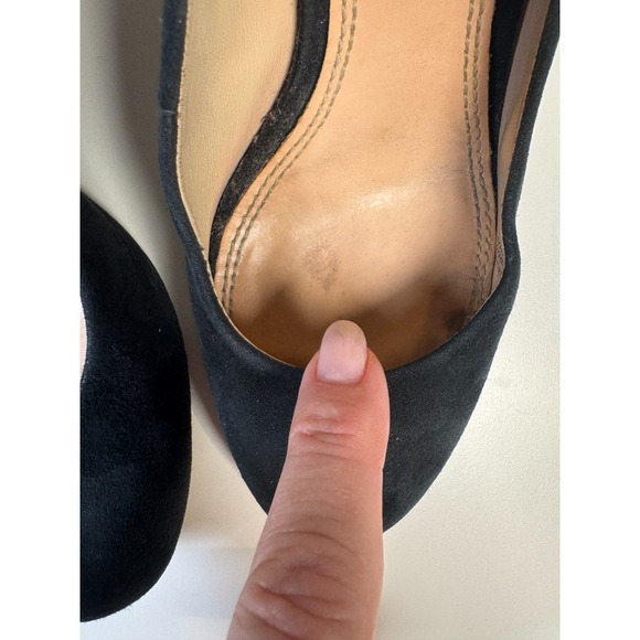 Tory Burch Astoria Wedge Shoes Lancaster Suede Black Pumps Heels Womens Size 7 - Picture 8 of 8
